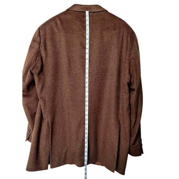 Vintage Arnold Brant Men's Brown Cashmere Mink Blazer Jacket Tag 46L 2 Button - Picture 6 of 16